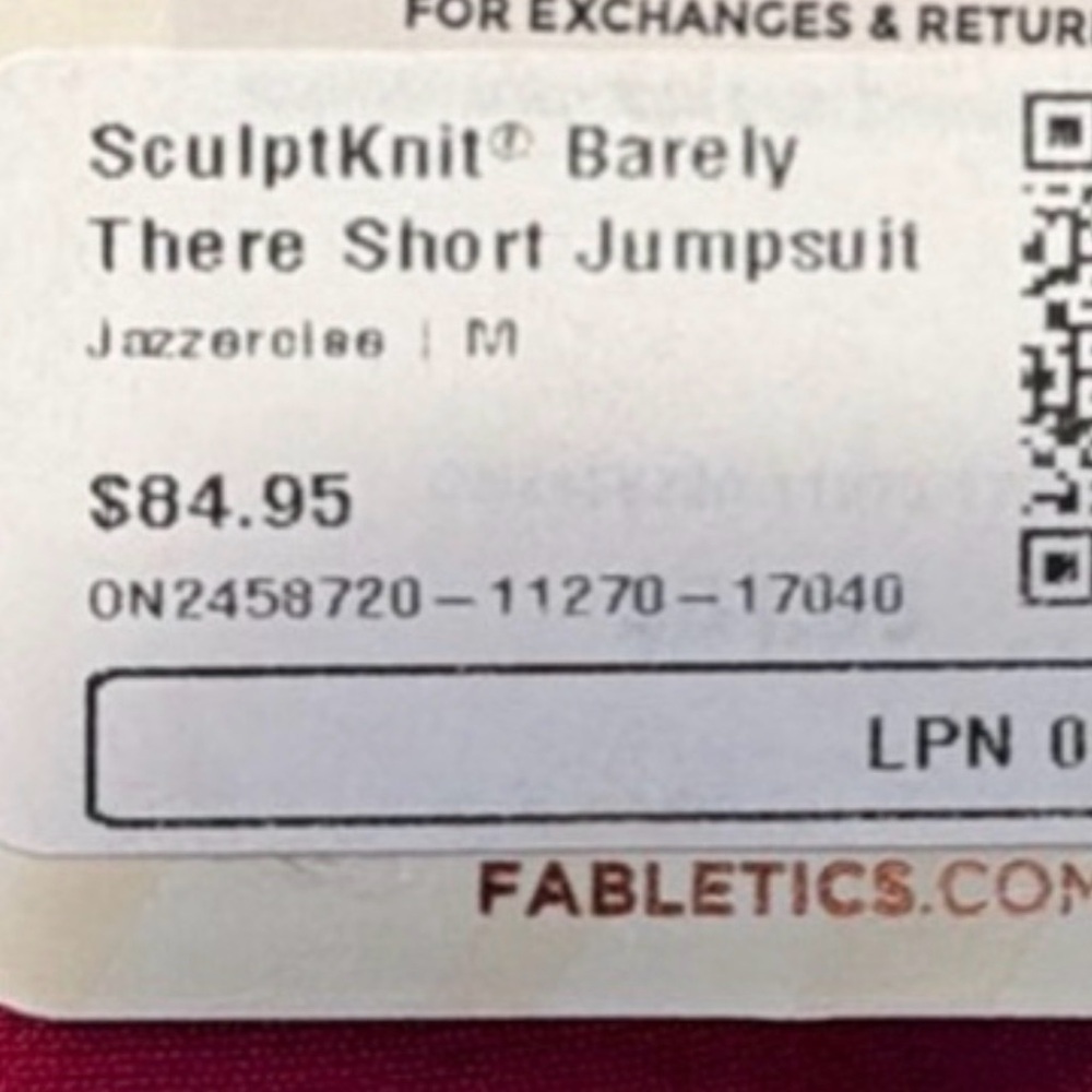 Fabletics SculptKnit Jumpsuit in Vibrant Pink Women’s size medium NWT - Picture 7 of 7